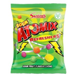 Swizzels UK Sour Atomix Refreshers Chewy Fruit Candy 110g 12ct